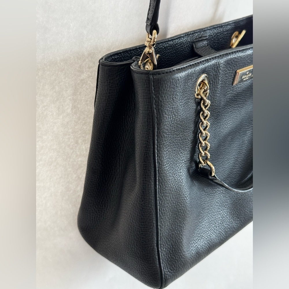 Kate Spade New York Briar Lane Meena Satchel โ Black Pebbled Leather - Picture 4 of 12